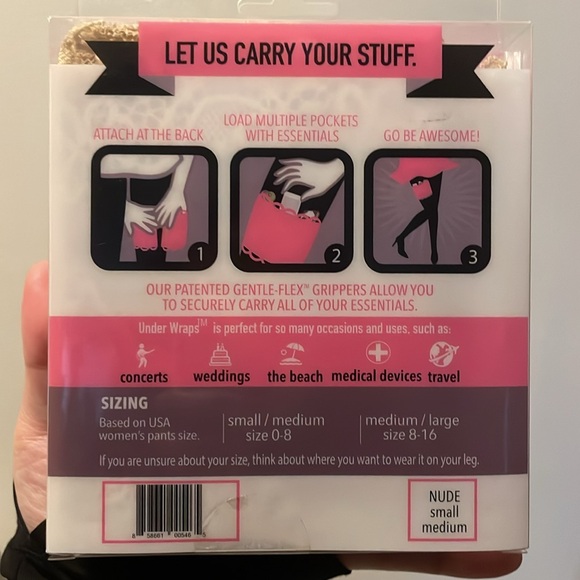 NEW Girly Go Garter UnderWraps Women's Lace Pocket Garter S/M - Picture 2 of 3